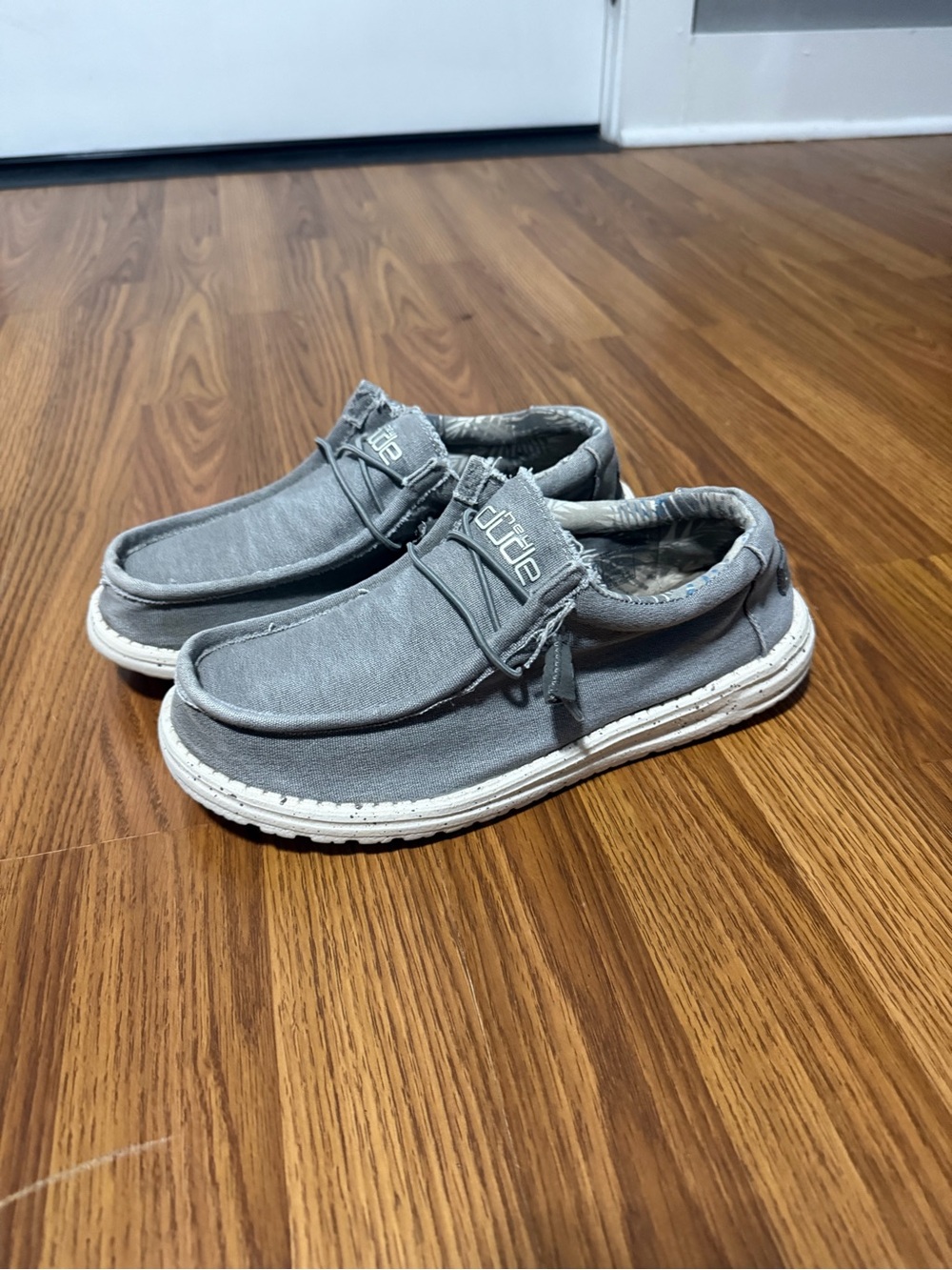 Hey Dude Wally Stretch Iron Grey Slip On Shoes Size 8